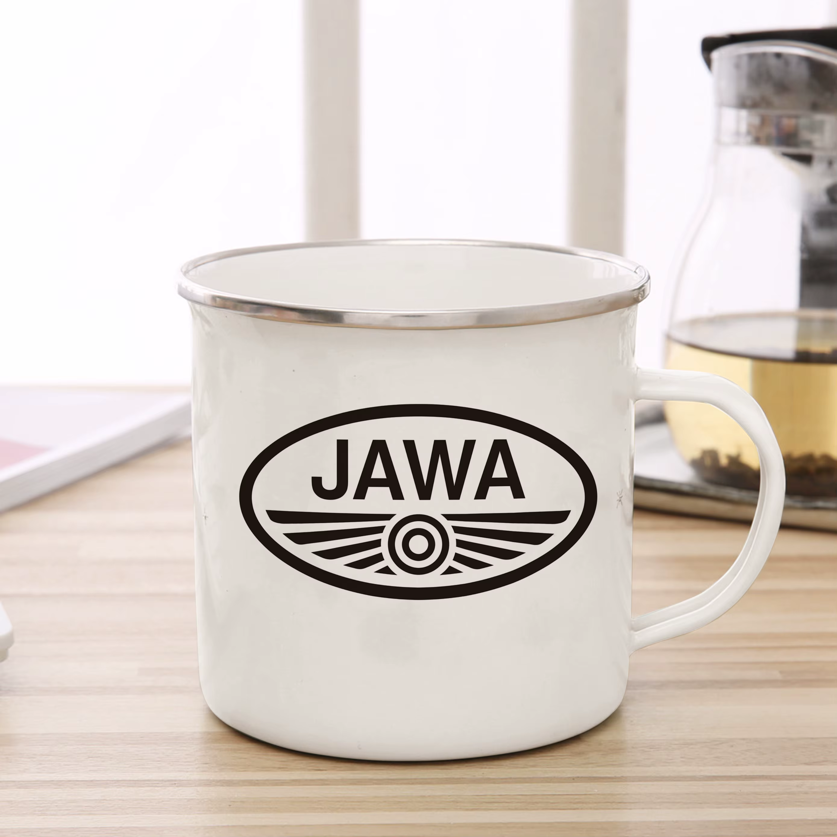 Une tasse JAWA moto marque de mode émail tasse café thé lait tasse camping tasse fans cadeau commémo