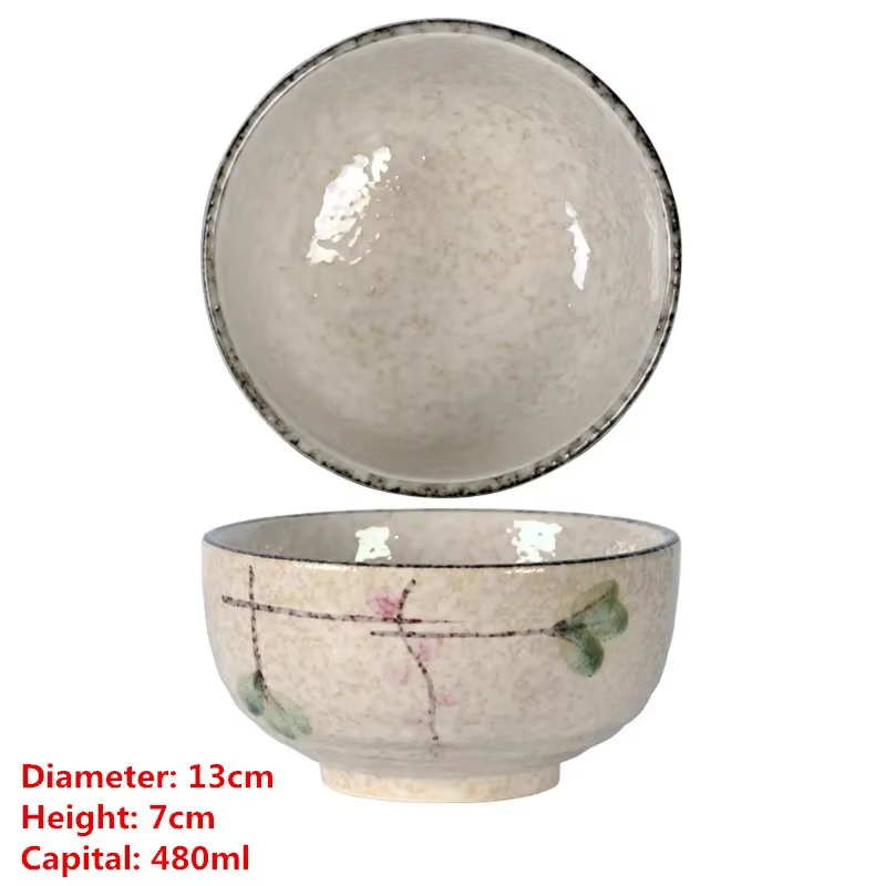 Filles à soupe de riz japonais, bol en céramique de riz, vaisselle créative, bols rétro simples pour
