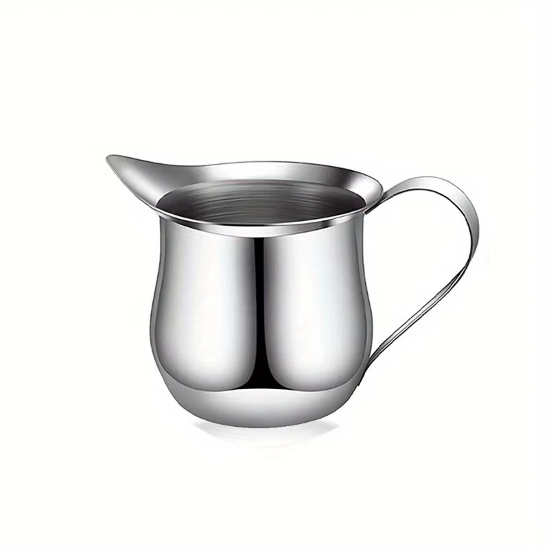 Pichet à café et lait en acier inoxydable, pichet à expresso, tasse à mesurer de once avec bec verse
