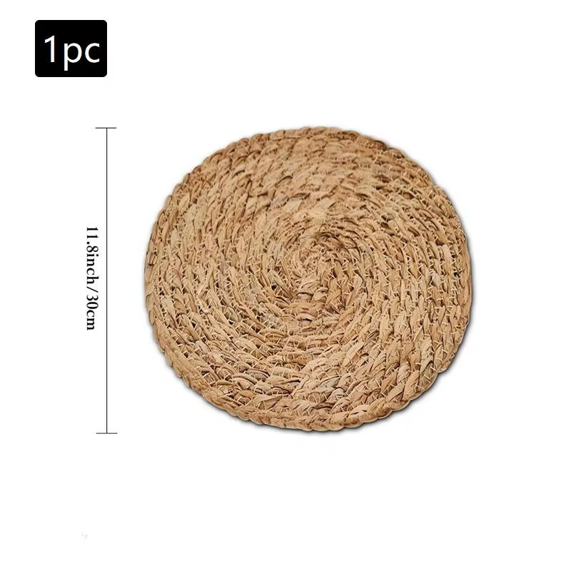 Napperons ronds en rotin tissés à la main, 1 pièce, tapis de thé isolés, tapis de Table adaptés à la