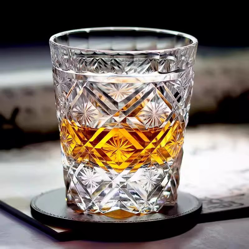 K9 verres à vin en cristal sculpter fleurs fleurs Edo Kiriko tasse à whisky de qualité supérieure Br