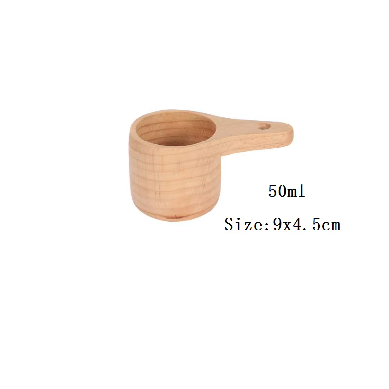 Cuillère de cuisson en hêtre, 4 tailles, petite tasse, cuillère à mesurer les grains de café, 50 piè