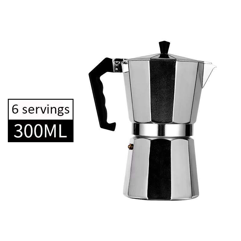 Pot moka en aluminium pour 6 services, pot à café à pénétration d'espresso, réchaud extérieur domest
