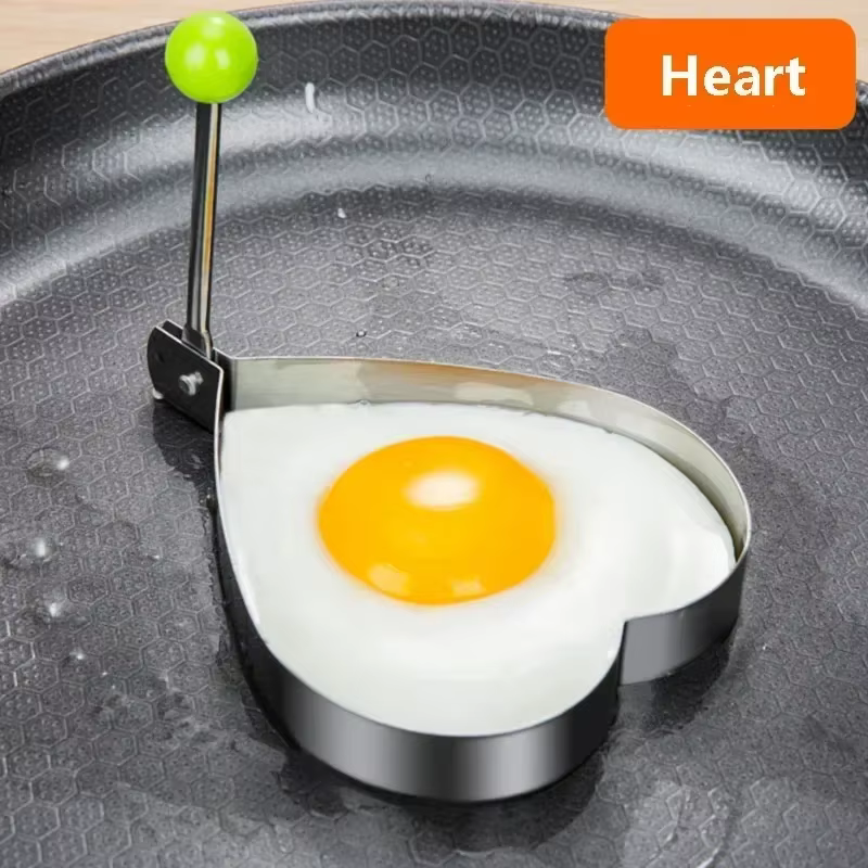 Moule à emoufs Frits en Acier Inoxydable, Ustensile de Cuisine pour Omelette, Crêpes et Petit Déjeun