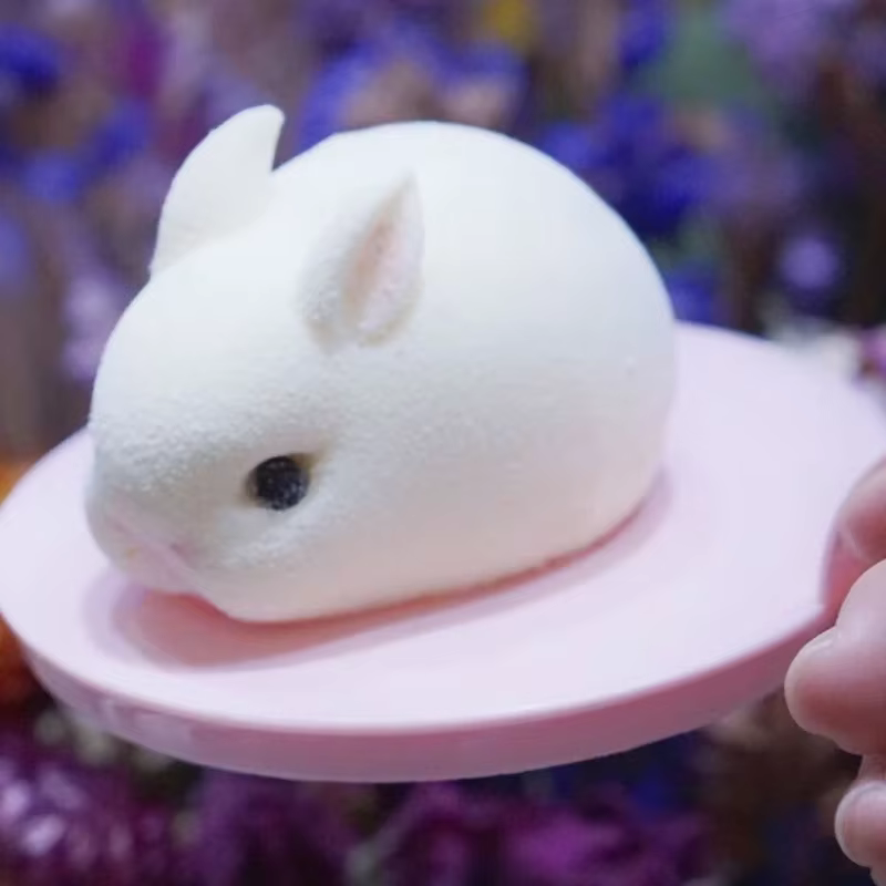 Moules à gâteaux lapin 3D en Silicone, moules de décoration de cuisson pour la cuisson de Mousse à D