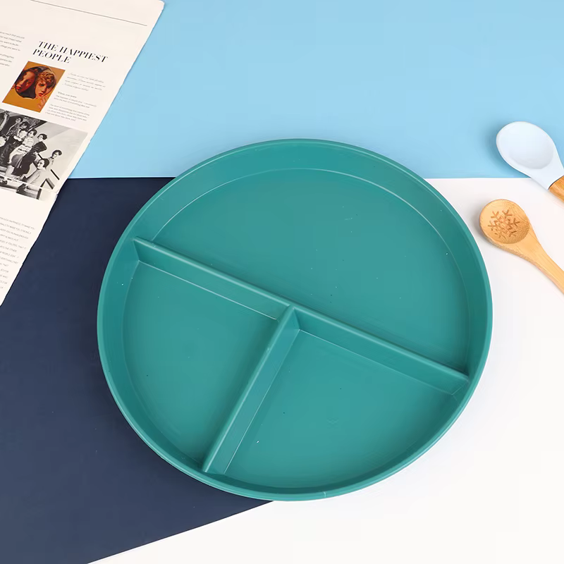 Assiette ronde réutilisable pour la cuisine, vaisselle pour micro-ondes, assiettes à portions, 3 com