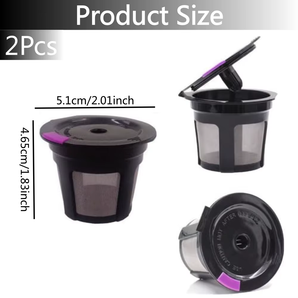 2 tasses K réutilisables pour Keurig 2.0 et 1.0, tasses K rechargeables, filtres Keurig, tasses filt