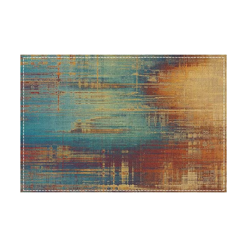 Ensemble de 4 sets de table de ferme, 12x18 pouces, vintage, abstrait, peinture antirouille en désor