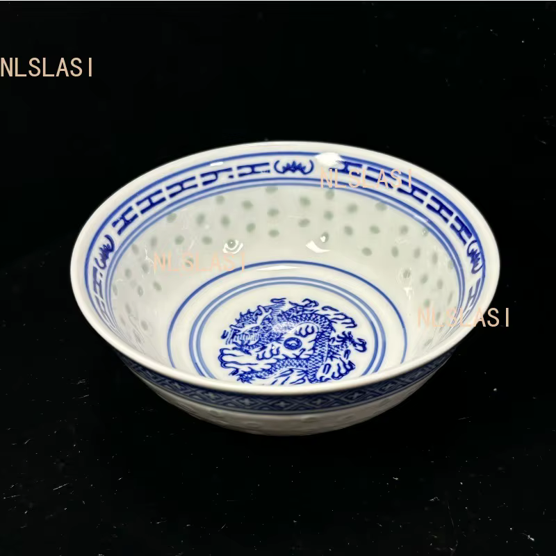 Filles à soupe ramen en porcelaine bleu et blanc, vaisselle en céramique, bols à riz chinois, motif 