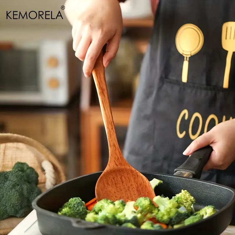 KEMORELA 4 pièces ensemble d'ustensiles de cuisine outils de cuisine pelle à bois cuillère antiadhés