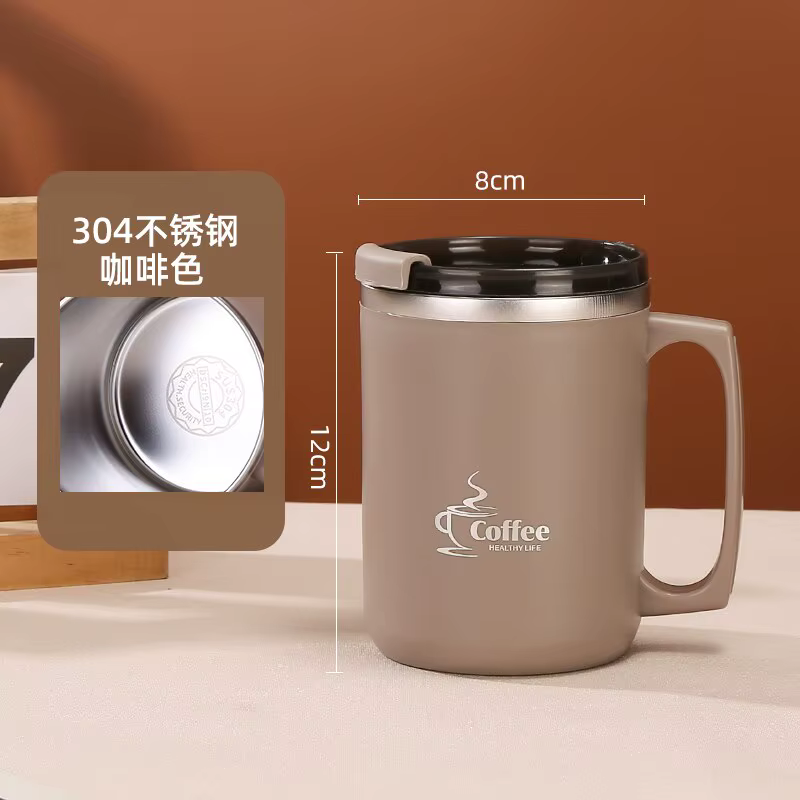 Tasse à café au lait en acier inoxydable, Double paroi, tasses et tasses d'eau isolées thermiques, t