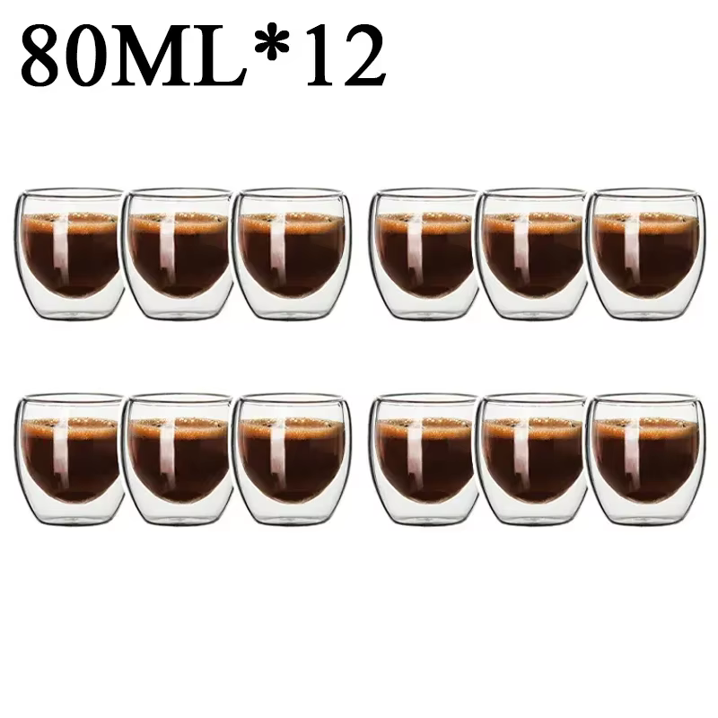 Tasse en verre borosilicaté à double paroi, haute teneur en borosilicate, degré de chaleur, thé, lai