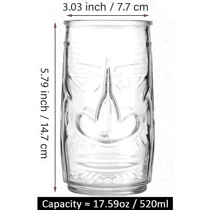 Tasse Tiki en verre Bar moderne Tiki refroidisseur gobelets transparents