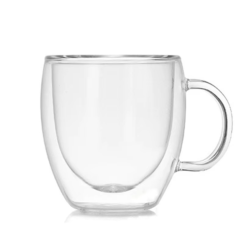 Tasses à café en verre à Double paroi de 350ml, avec couvercles en Silicone, tasse à café réutilisab