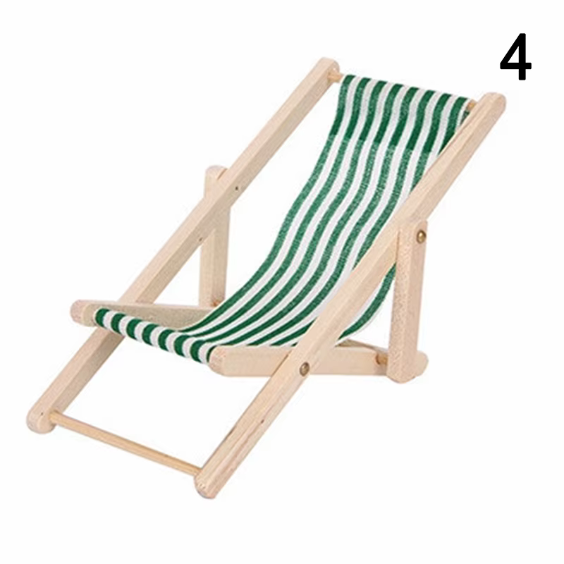1Pc 1/12 maison de poupée chaise longue pliable maison de poupée salon chaise de plage modèle maison
