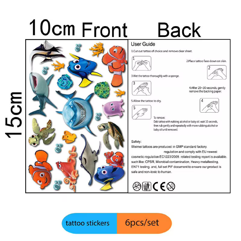 Nemo thème mignon fête Supplie papier tasse assiette en papier vaisselle tourbillons Chliden joyeux