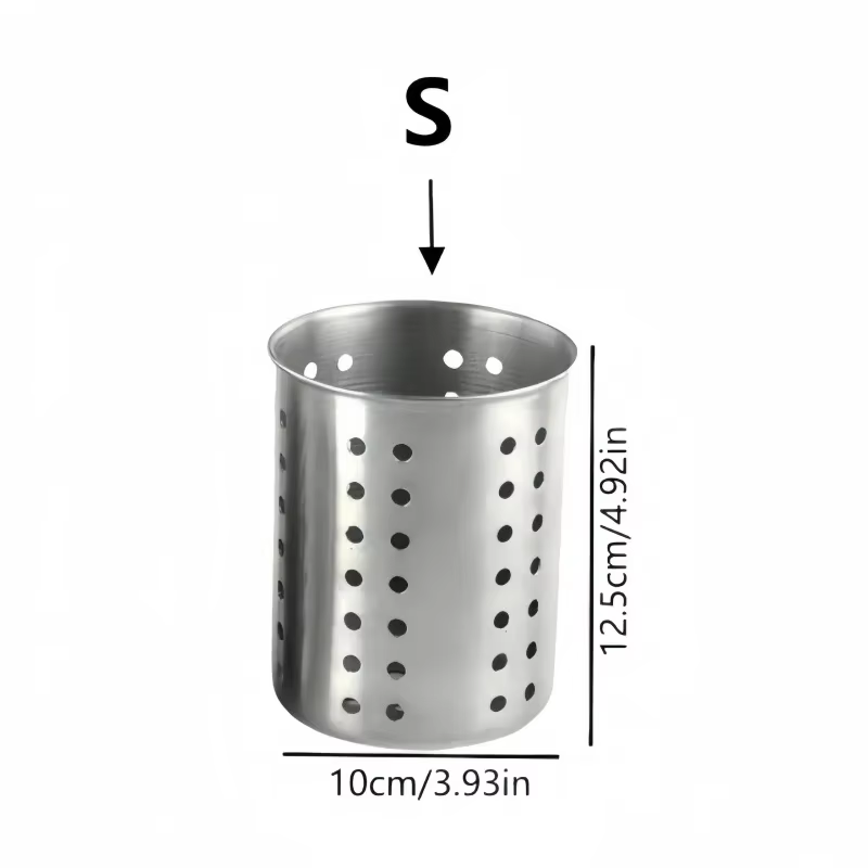 Boîte de rangement pour baguettes en acier inoxydable cylindrique, 1/2 pièce, adaptée aux cuisines d