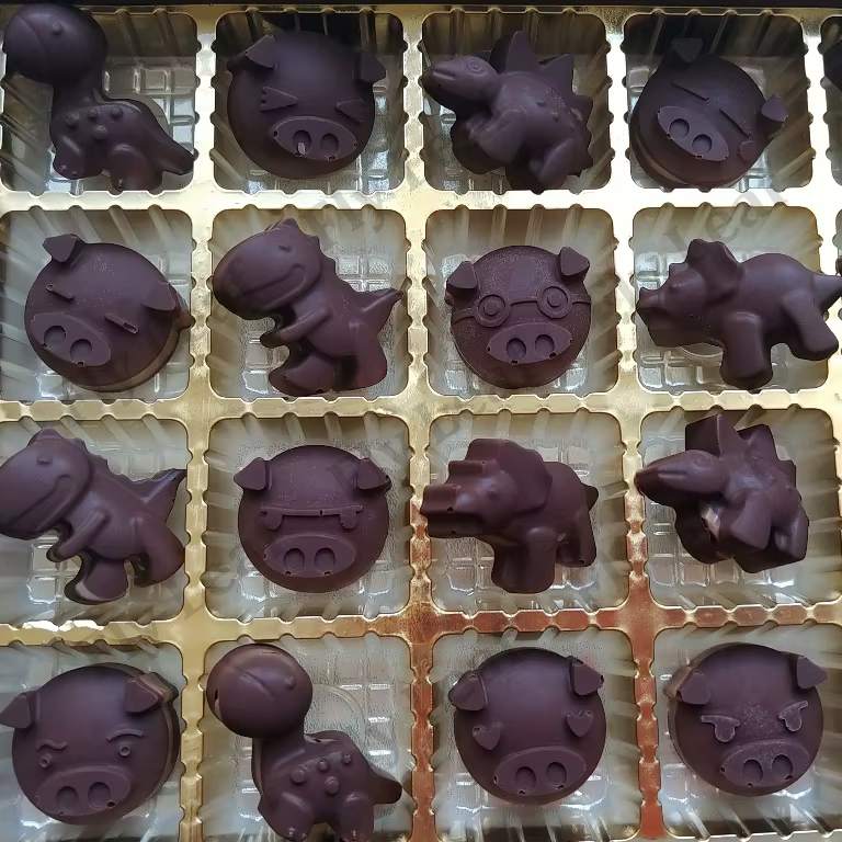 Moule à chocolat fait à la main, gelée de bonbons, Pudding, fleur, Animal, cœur, moules en Silicone,