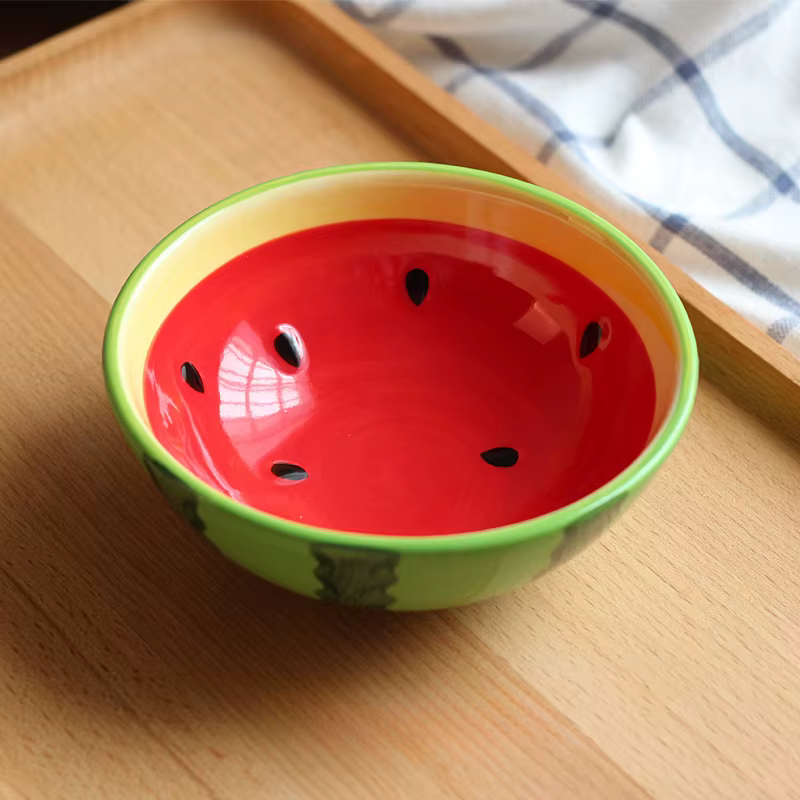 Bol à salade en céramique créatif en forme de Fruit, assiette à collation de fruits familiale, bols