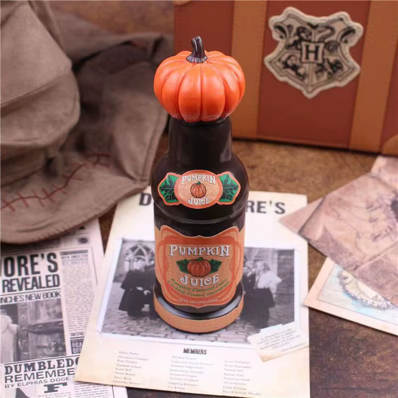 Ornements de table créatifs de bouteilles de jus de citrouille, décorations autour du film