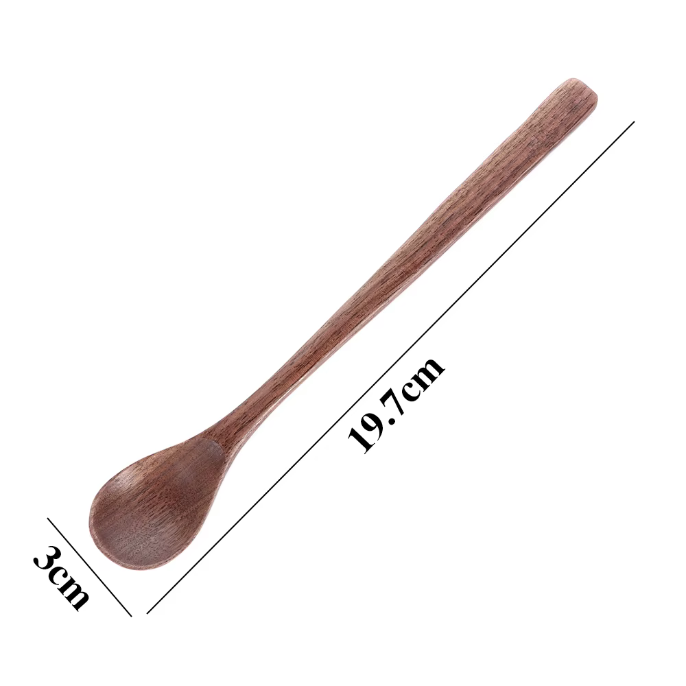 Grande cuillère à café en noyer noir, cuillère longue pour Dessert, cuillères à soupe, fournitures d