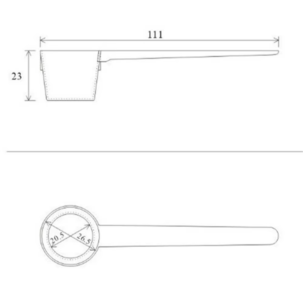 1 cuillère doseuse de 5g pour liquides, sucre, café, protéines, lait en poudre, cuillère à fond plat