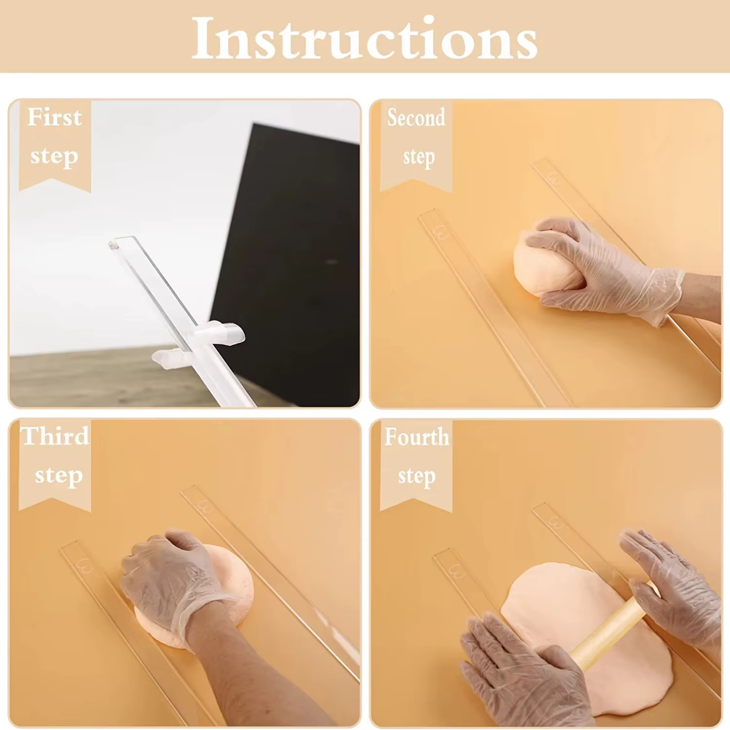 Entretoises à rouleaux en acrylique, 2 pièces, Guides d'épaisseur de pâte, bande de mesure, fournitu