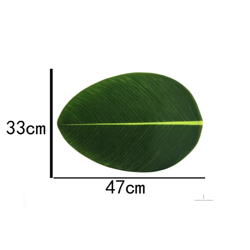 Napperon de beauté de plante verte simulée PEVA, coussin décoratif de bureau vert pour la maison, or