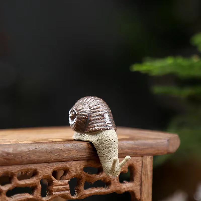 Petit escargot en céramique T, ornements de bonsaï, micro paysage, accessoires de décoration pour la