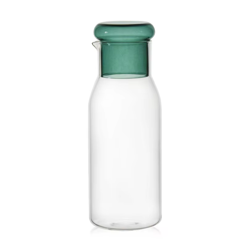 Ensemble de carafe à eau de chevet en verre transparent coloré avec gobelet, pichet et tasse, nuit