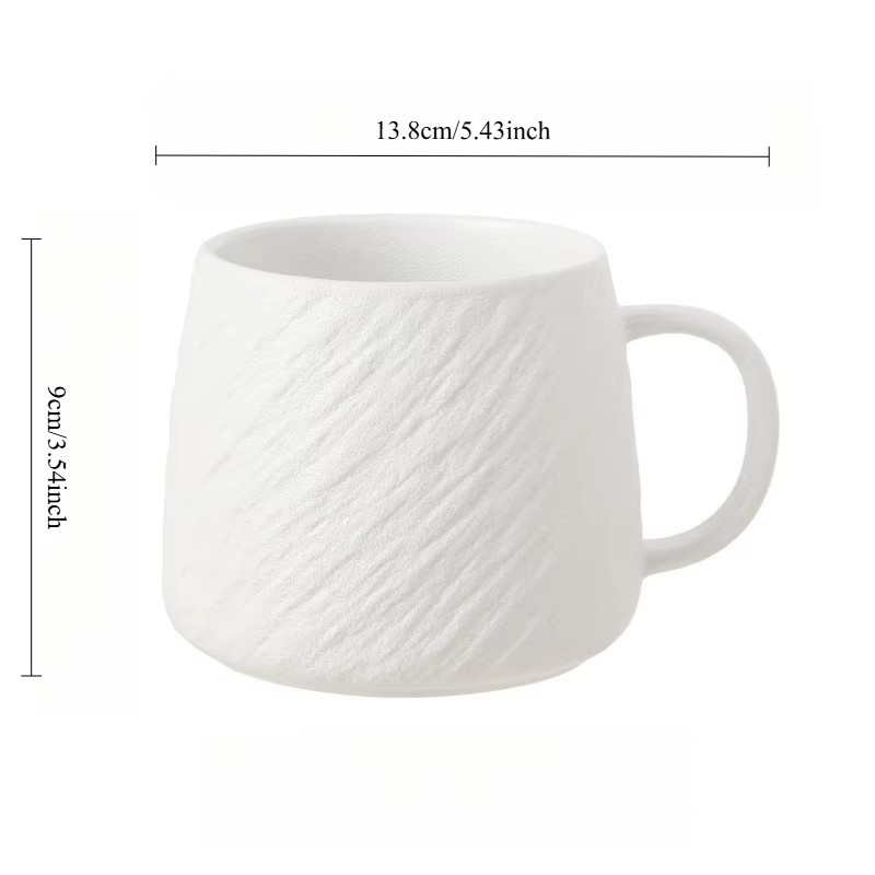 Mug à texture de pierre, grande capacité, couleur unie, design minimaliste, pour le bureau, la maiso