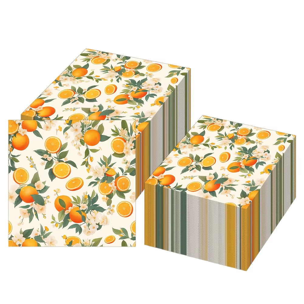 20/40/60 serviettes de table à thème fleurs d'oranger, idéales pour les fêtes, les mariages, les ann
