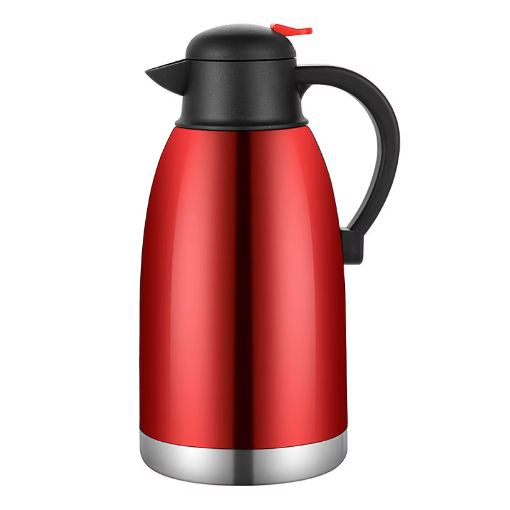 Pichet à café thermique Durable de 2l, bouilloire isolée à Double couche en acier inoxydable, couver
