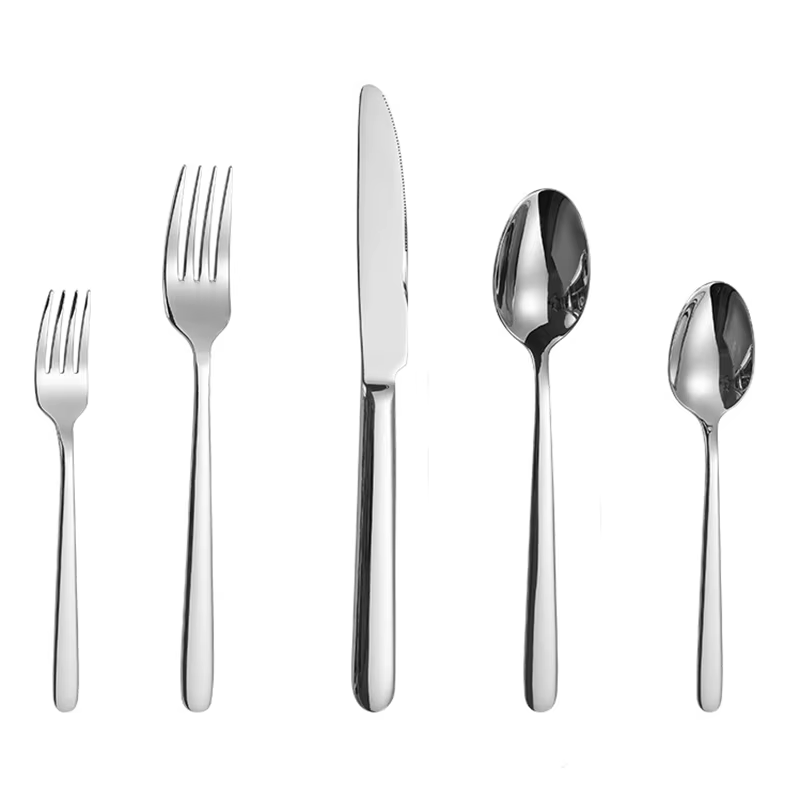 Service de table haut de gamme en acier inoxydable pour hôtel, 5 pièces, pour cuisine occidentale, c