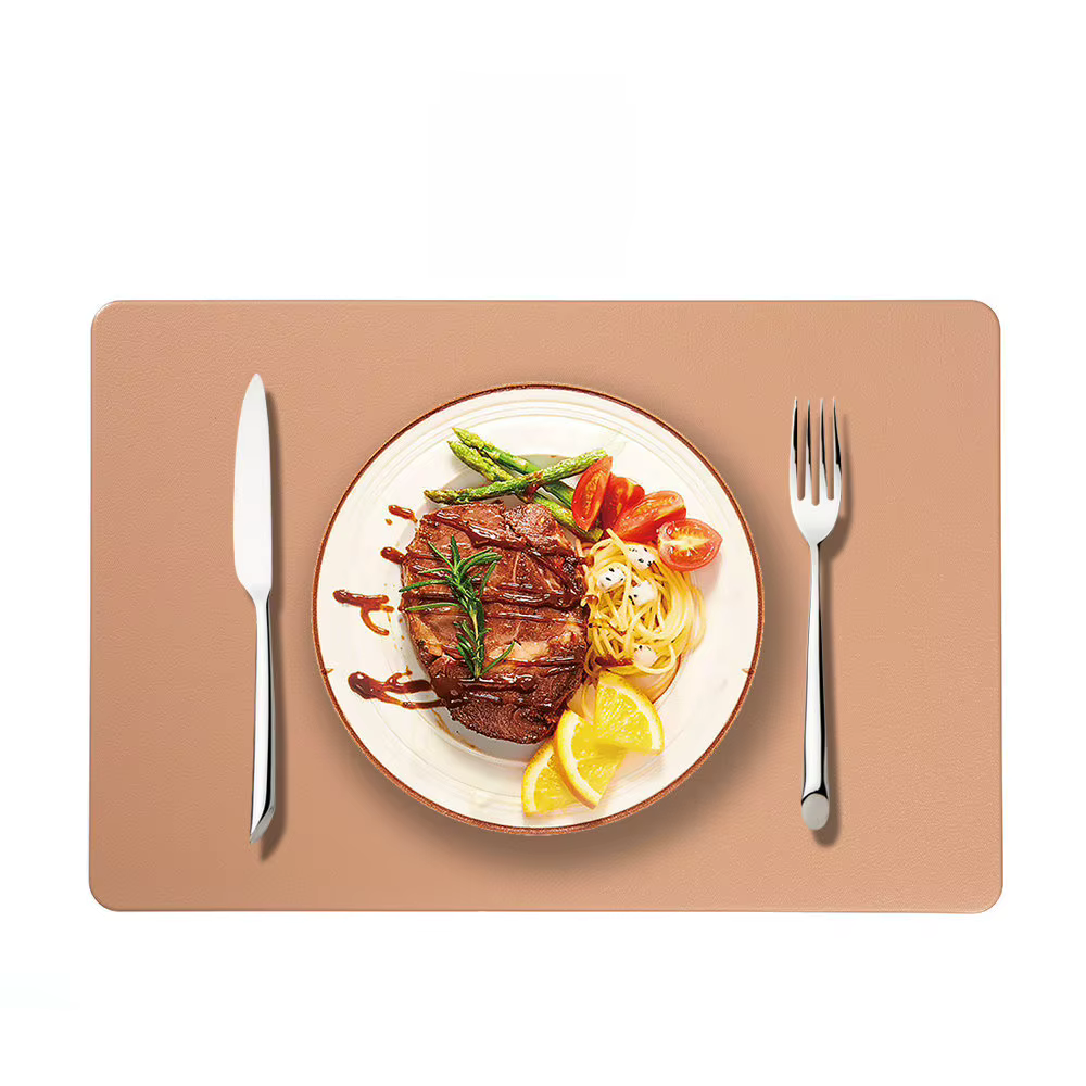 Napperons Réversibles Verts pour Table à Manger, Tapis de Table en Cuir, Essuyable, Nik, Extérieur, 