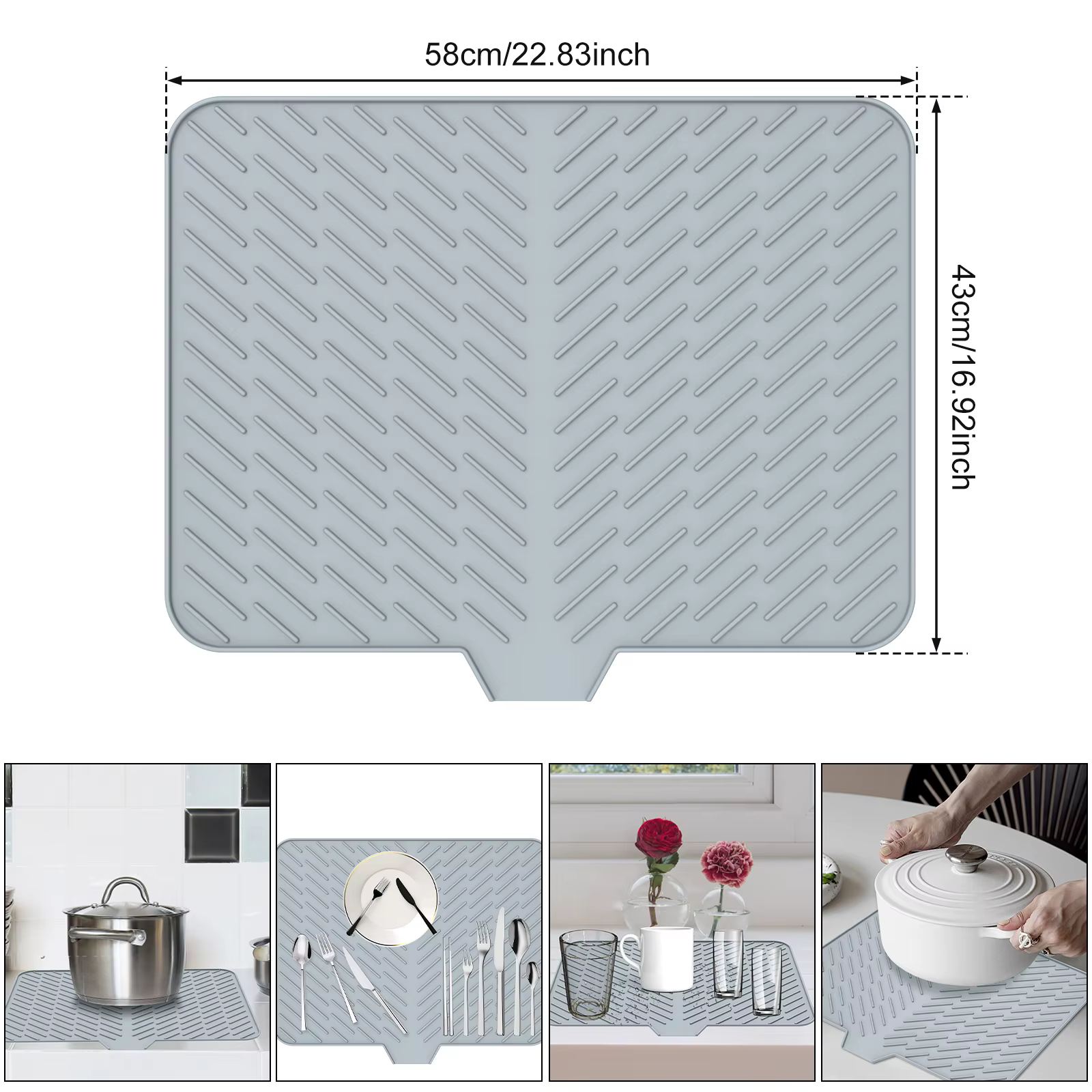 Tapis de séchage de vaisselle tapis de séchage en Silicone Ultra absorbant tapis de vidange à séchag