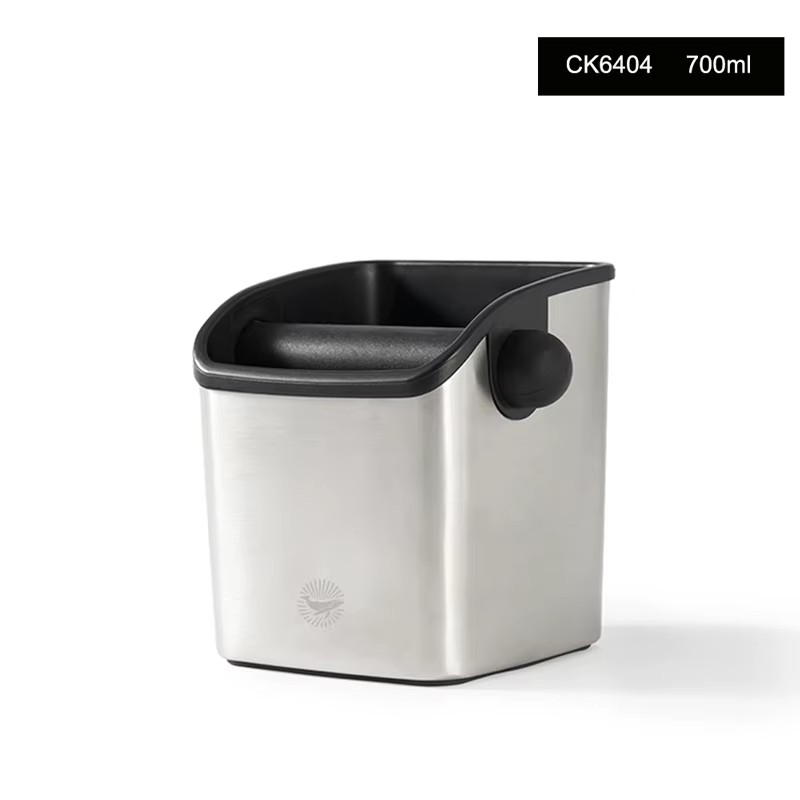 CAFEDE KONA Bac à marc de café, 700 mL, compact, avec barre de tassage en caoutchouc et base antidér