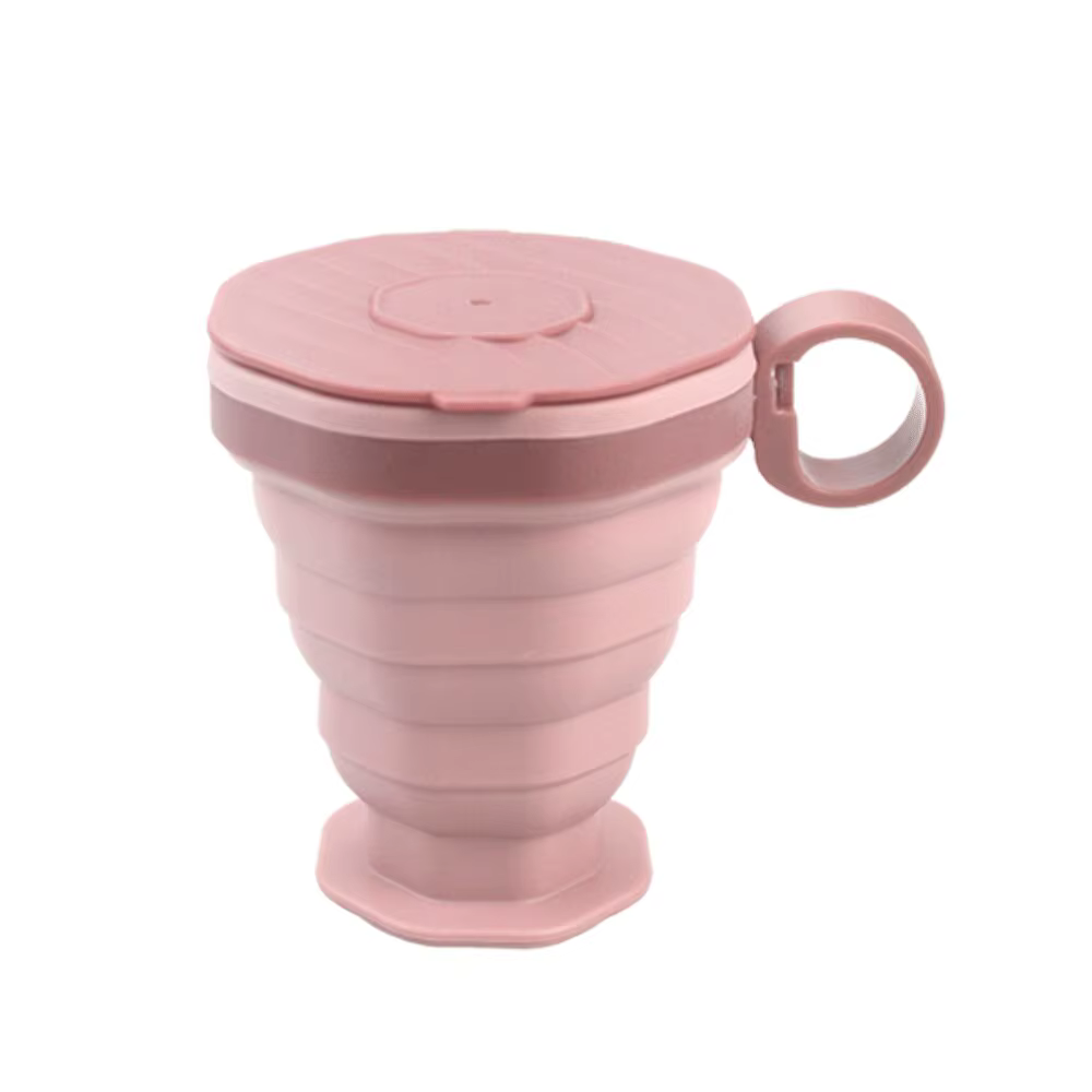 Tasse à café pliante avec couvercle, tasse à eau portable, tasse de transport de voyage, tasse de ri