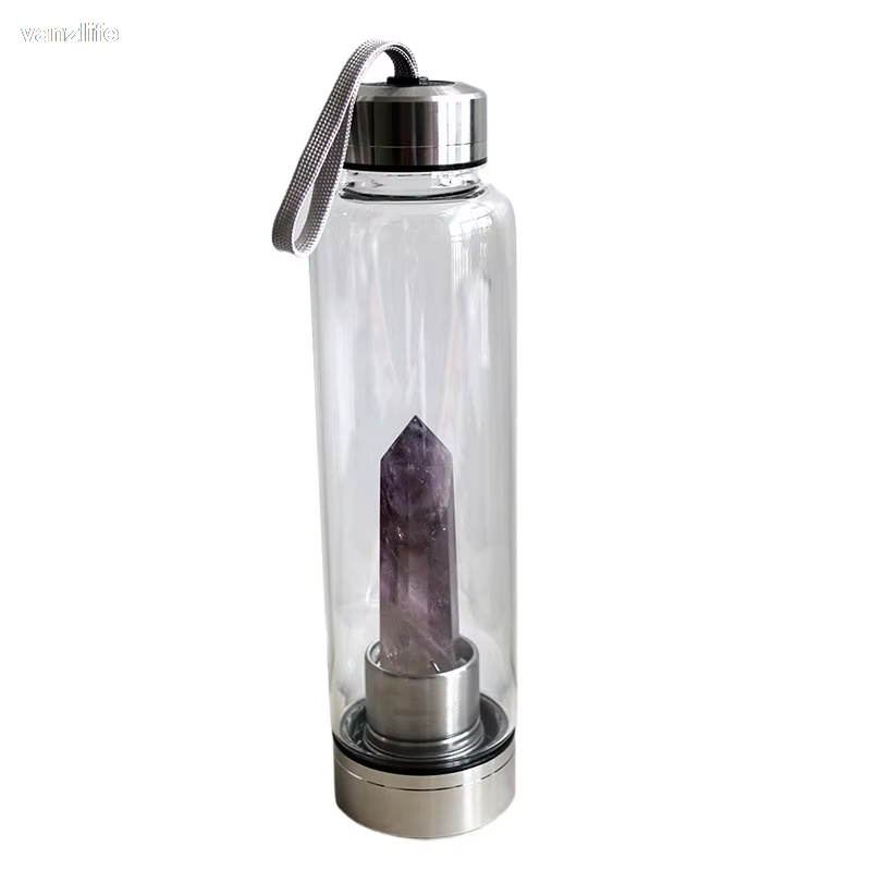 Gobelet en cristal naturel, colonne de cristal hexagonale, gobelet en verre, gobelet de santé en cri