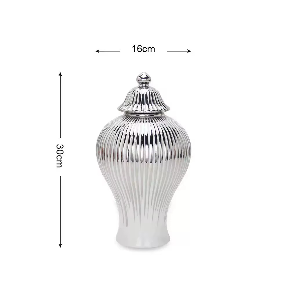 Pot vidéo en céramique Golden Strihear, vase général décoratif, rangement en porcelaine, couvercle p