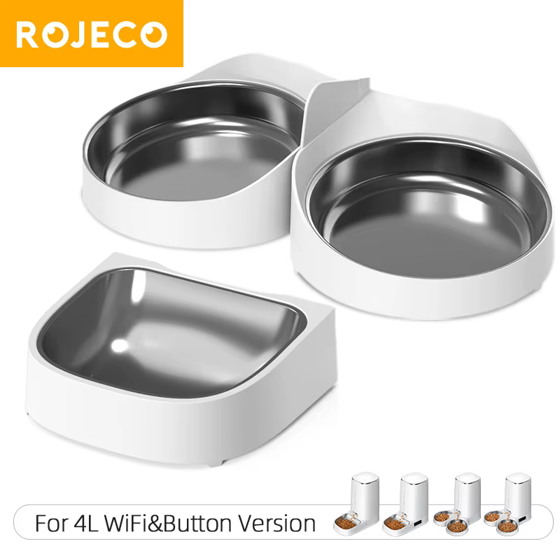 ROJECO seulement accessoires de bol simple et Double en acier inoxydable pour mangeoire automatique 