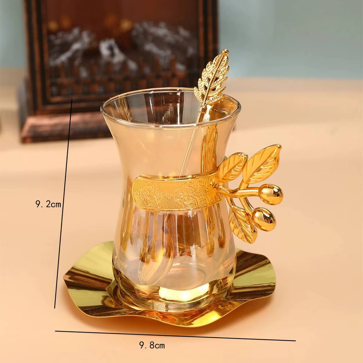 Ensembles de verres à café en dinde, tasses et assiettes à café en or de Style de luxe, tasse à thé 