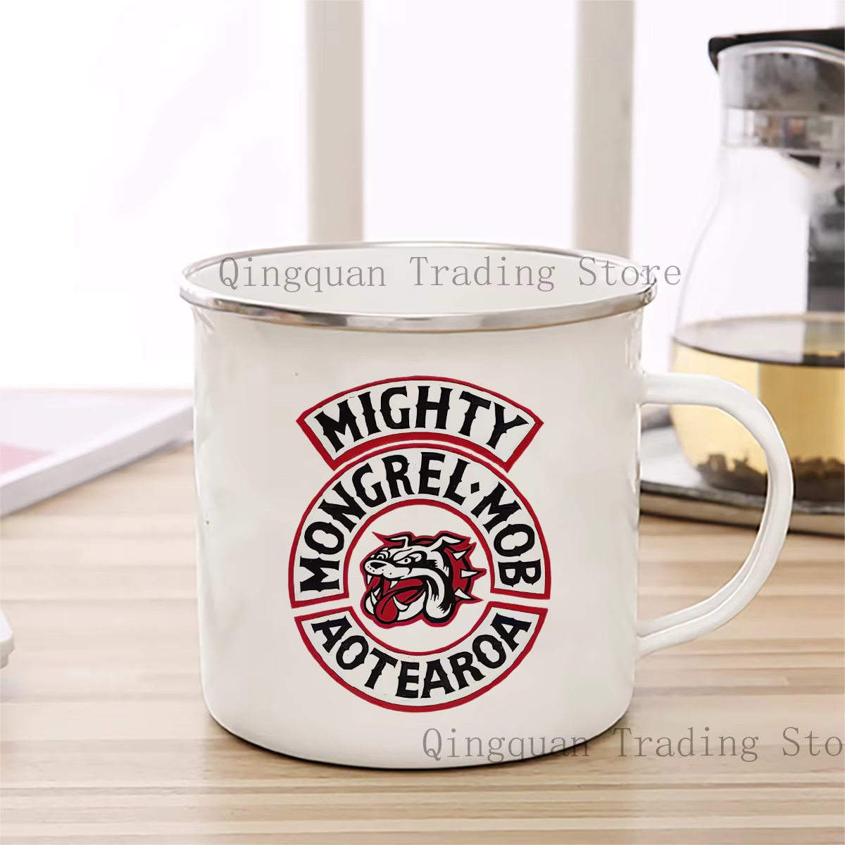 Mongrel Mob tasse émaillée tasse à café 11oz céramique café thé cacao tasse poignée thé boisson tass