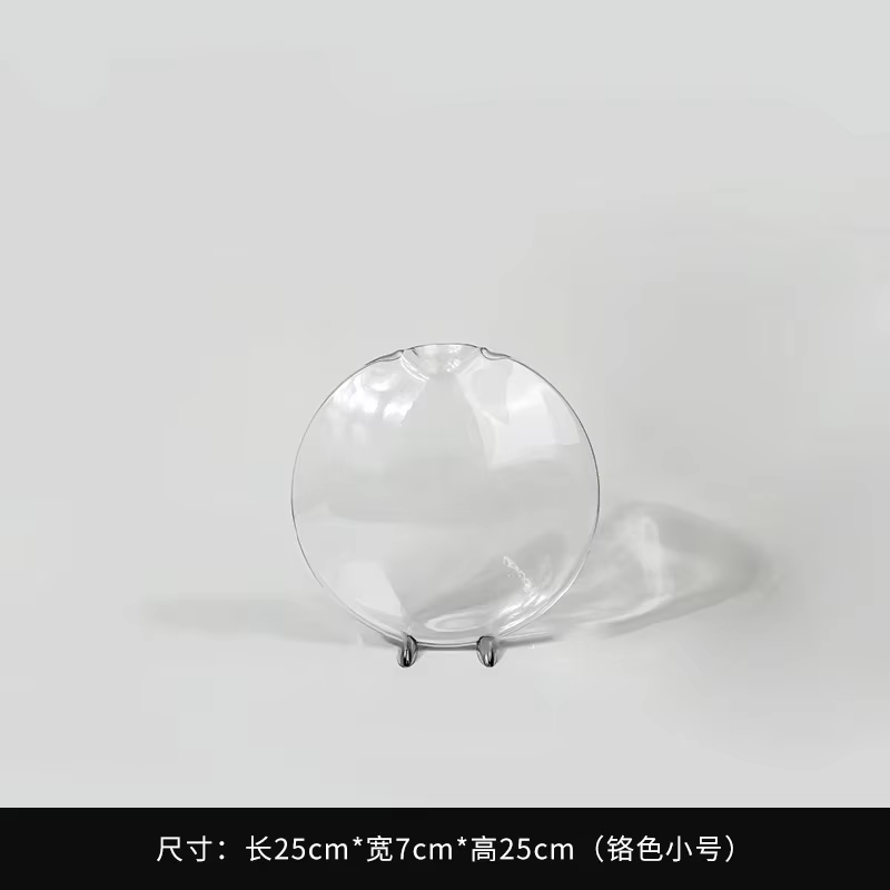 Vase à bouche de poisson en verre et métal moderne, décoration de maison élégante, Accent d'entrée d
