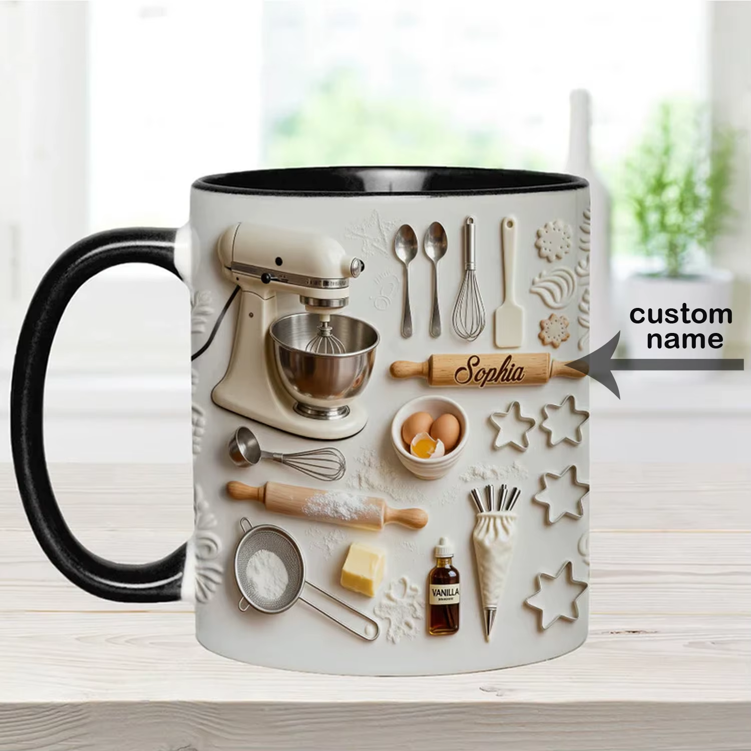 Mug à café personnalisé avec le nom du chef - Cadeau unique pour les professionnels de la pâtisserie