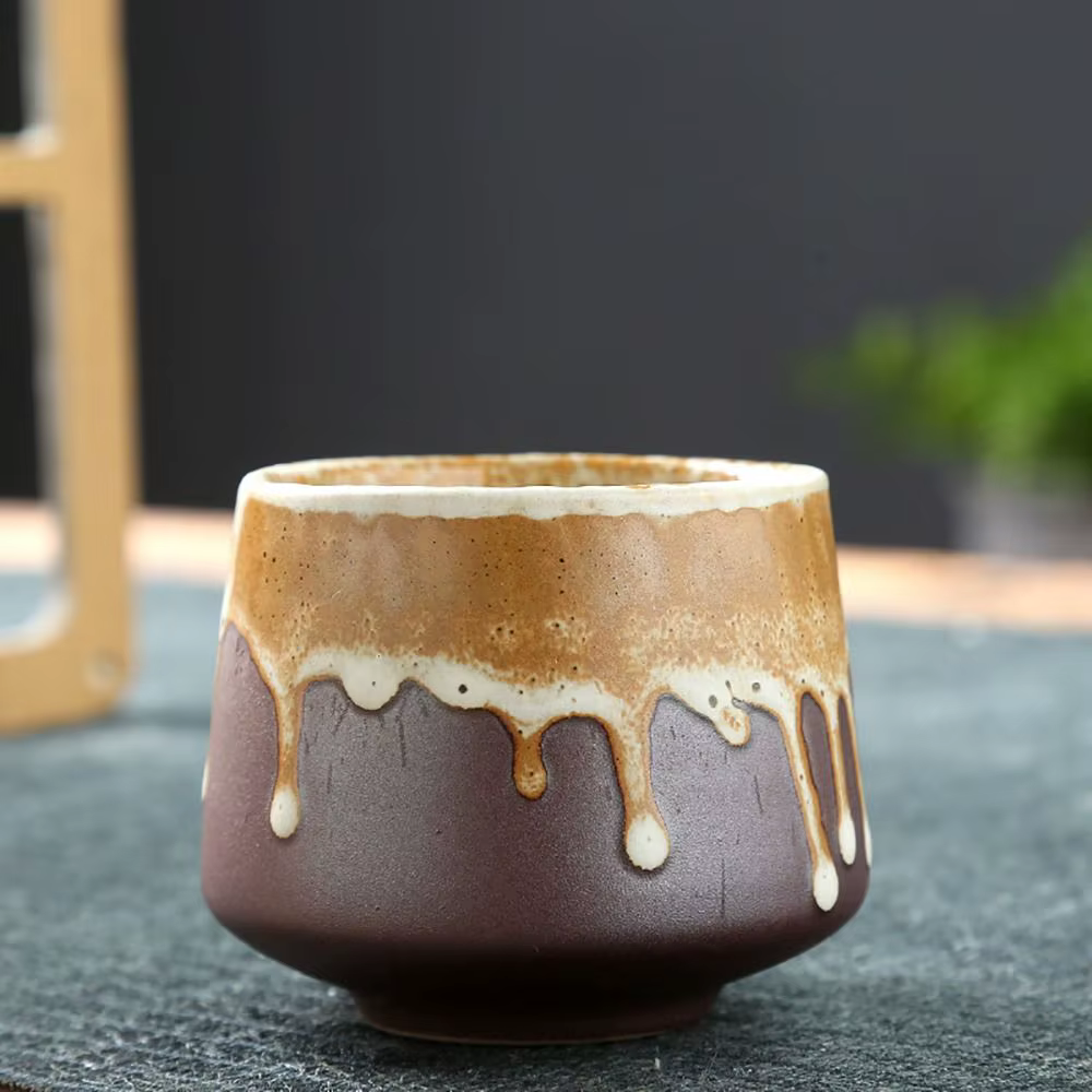 Tasse à café en céramique de transformation de four à thé rétro, bol d'eau domestique, poterie brute