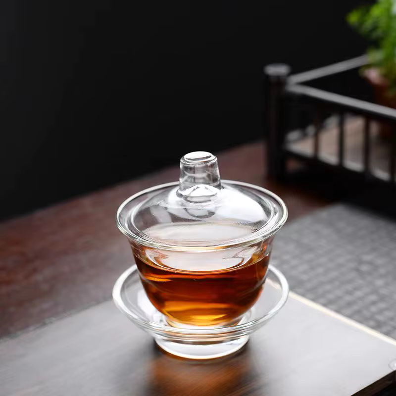 Bol couvert Gaiwan en verre de Style japonais chinois, tasse à thé, ensemble de thé Gongfu, bol à th