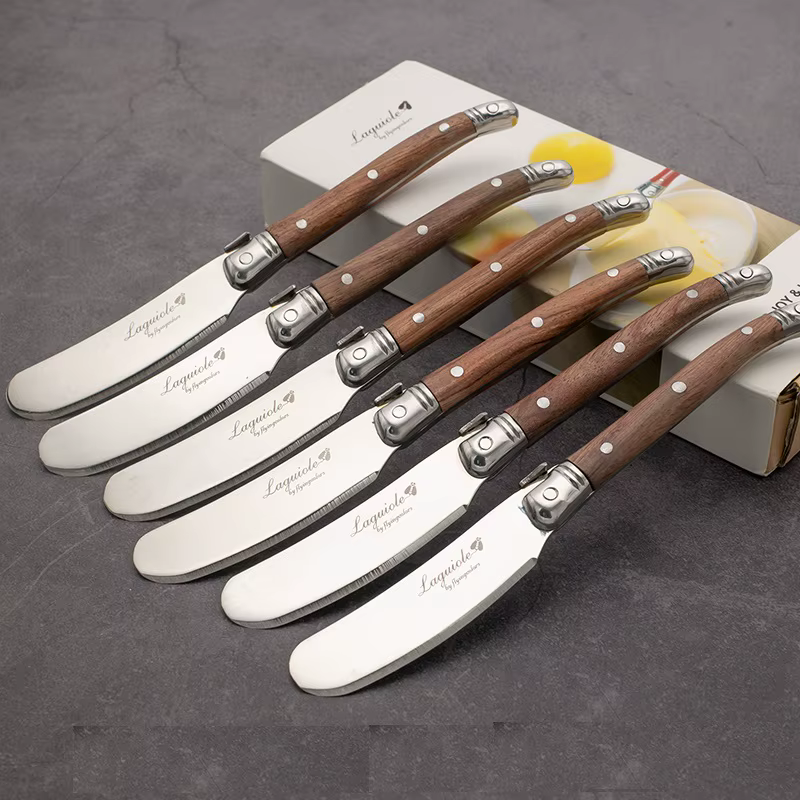Couteaux à fromage de 6.25 pouces, manche en palissandre, couteau à beurre, épandeur de fromage, spa