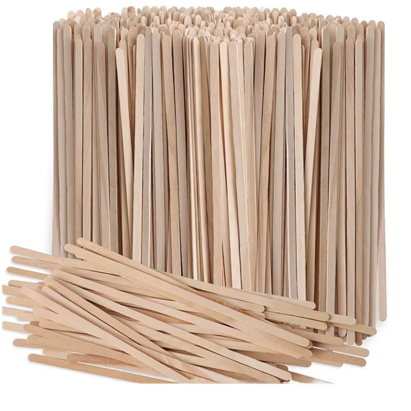 100 pièces café remuer bâtons jetables en bois naturel agitateurs à café chaud froid boire remuer bo