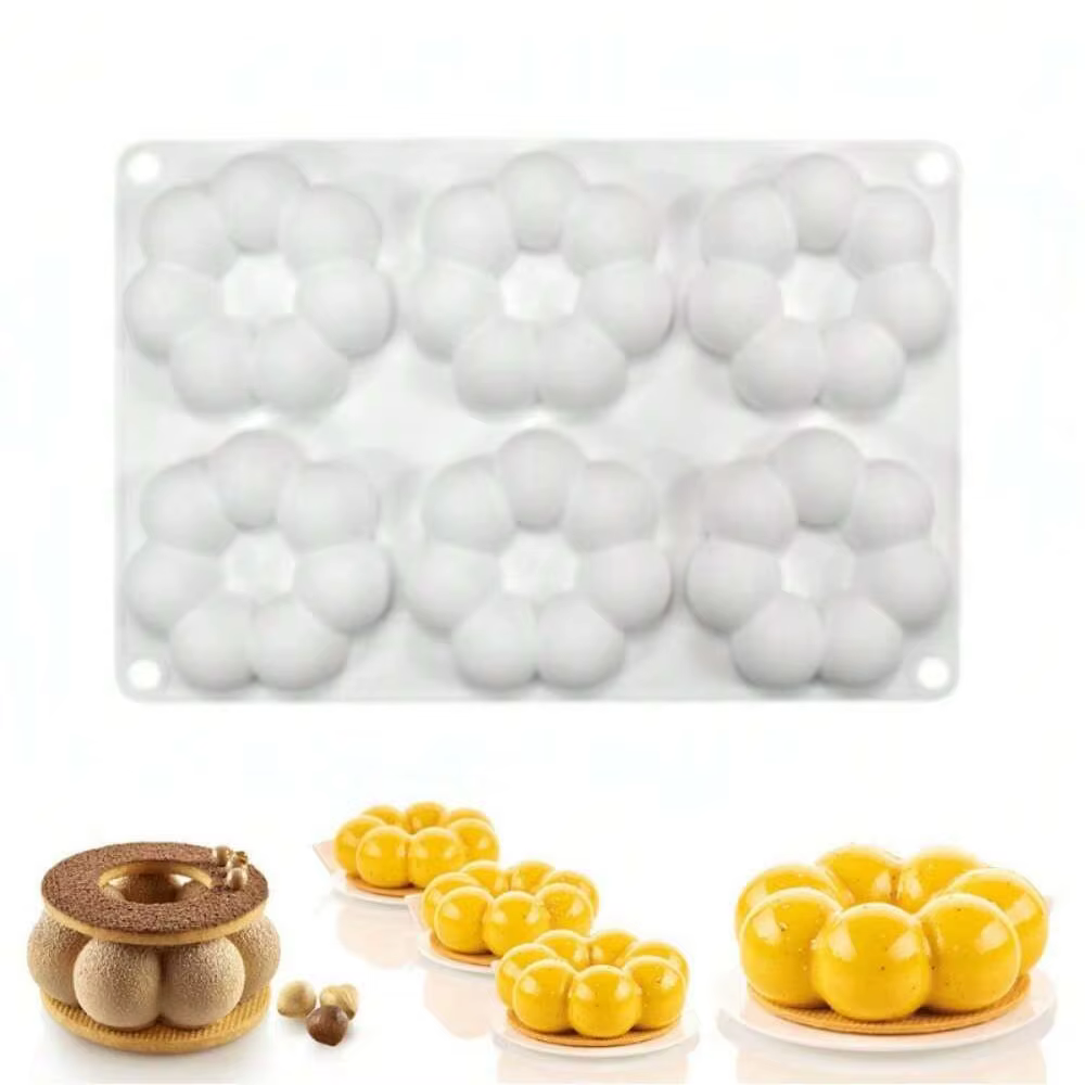 Moule à beignet en Silicone en forme de fleur, gâteau Fondant 3D, outil de cuisson au chocolat, moul